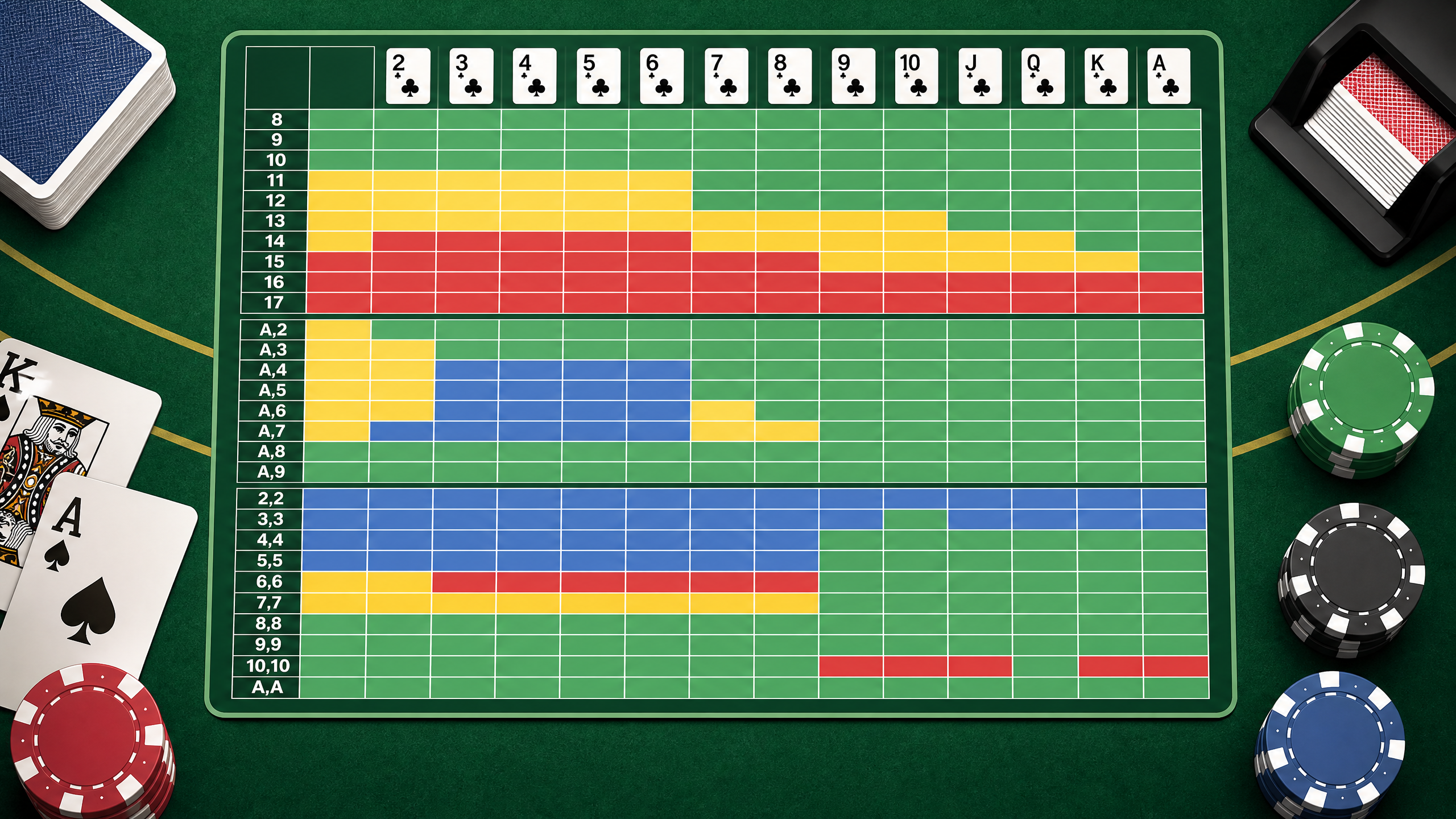 Blackjack strategy chart for online players not on GamStop