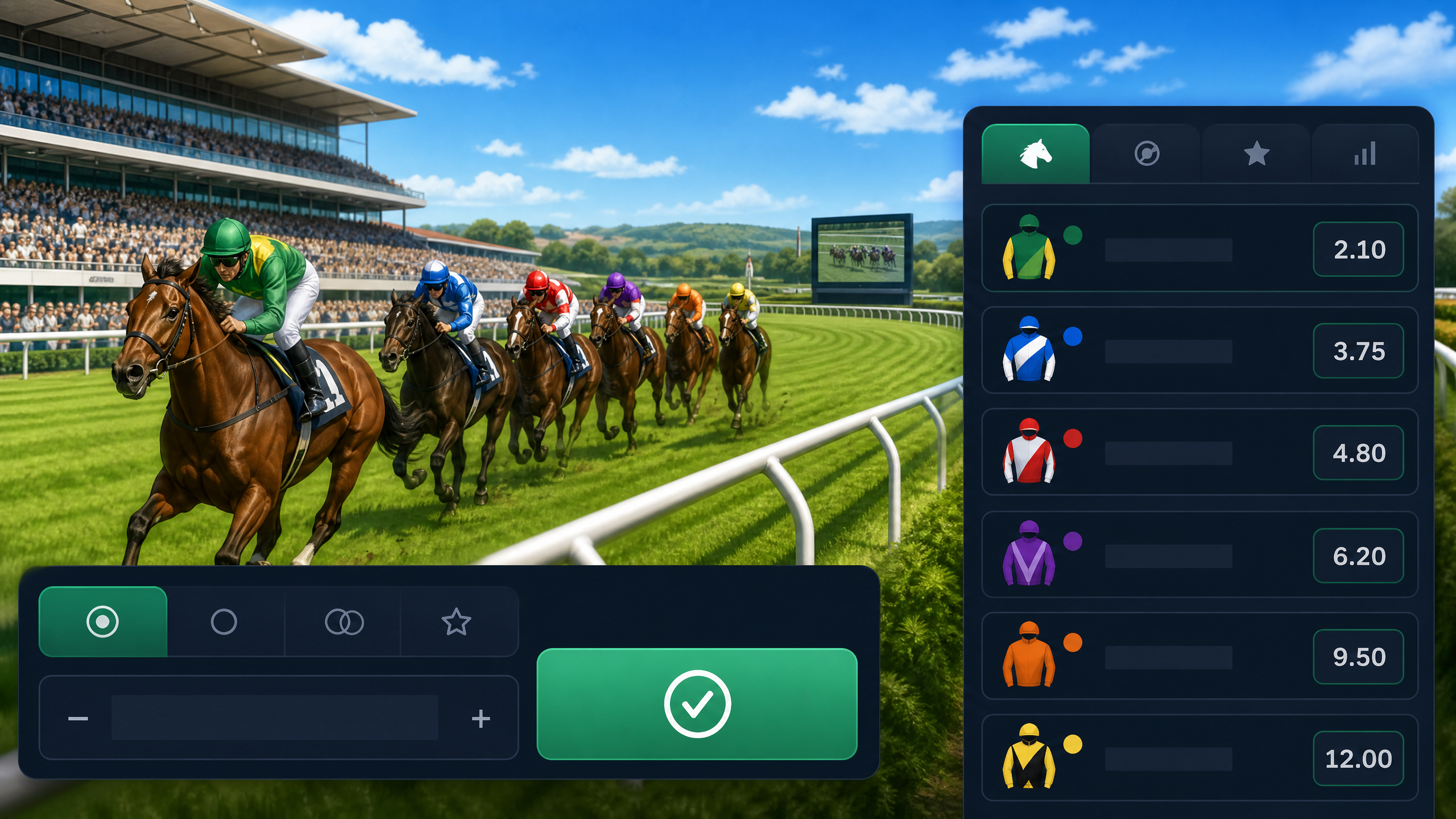 Horse racing betting interface at casinos not on GamStop
